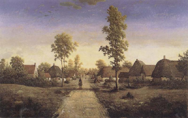 Pierre etienne theodore rousseau The Village of Becquigny oil painting picture